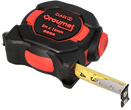 MIVOS - Metro a Nastro Stampato su Entrambi i Lati - Magnetico con Clip per Cintura - Custodia Ergonomica - Certificazione CE e MID - 3 m x 16 mm, EG-8869