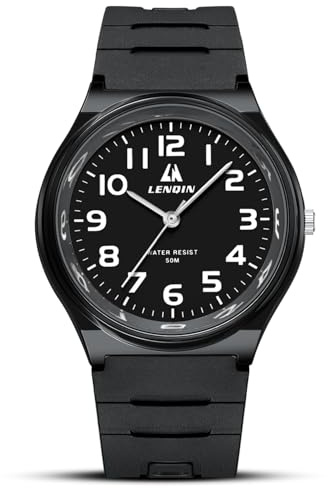 Mens Watches Analog Quartz Wrist Watches 3ATM Waterproof Silicone Band | Fashion Casual Man Designer Watches for Men Unisex Watch