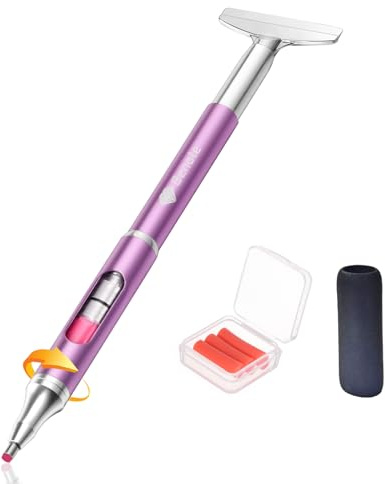 Benote Diamond Art Painting Pen Refillable Wax, Diamond Paint Accessories Refillable Wax Pen Self-Stick Drill Pens with Metal Correction Plate for Art DIY Craft - B18