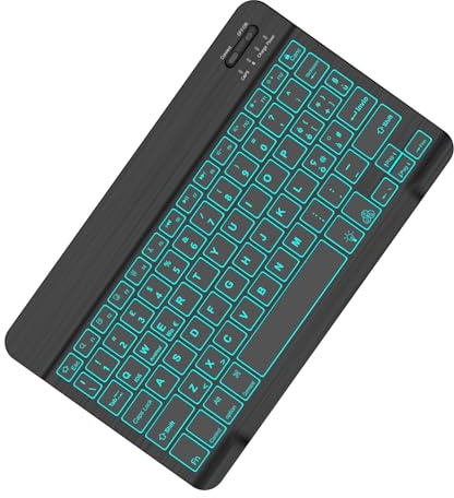 IVEOPPE Tastiera Bluetooth Wireless Retroilluminata, Tastiera Bluetooth Wireless Ultrasottile per iPad, iPad Pro, Tablet Compatibile con Android/Samsung/Huawei/Xiaomi/Lenovo, Nero