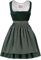 Krüger Dirndl Alisha 50cm Länge | Kurzes Samt-Dirndl Ton-in-Ton | Damen (DE/NL/SE/PL, Numerisch, 34, Regular, Regular, dunkelgrün)