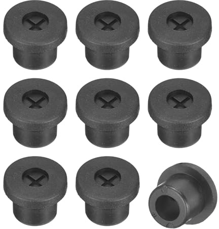 QUARKZMAN 12 st kabelgenomföringar för skrivbord, 3/8 tum (10 mm) flexibel gummikabelgenomföring trådhålsskydd för kabelarrangör skrivbord dator, svart
