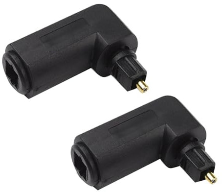 Joskeijky 2 cables de audio digital de vídeo adaptador de cable de audio óptico digital de 90 grados macho de ángulo recto Toslink