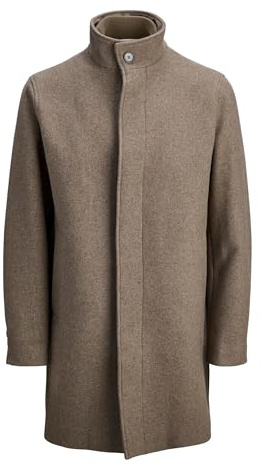 Jprcckeith ull blandning stancollar coat Sn, Greige, L