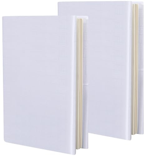 craspire Couverture de Livre élastique de 2Pcs Housse de Livre Extensible Couvre 7 x 13in Housse d’Emballage de Cahier Jusqu’à 7 x 9in Rectangle Tissu Blanc Housse de Protection réutilisable