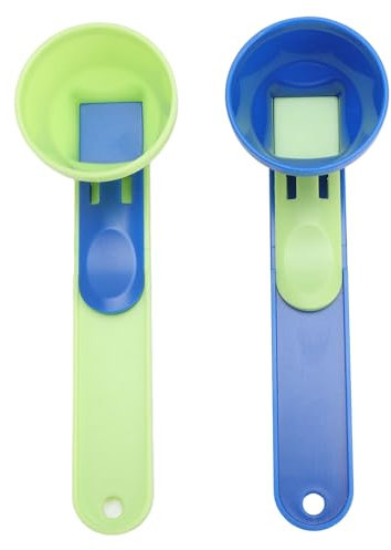 2 PPC que Mide Cucharas, Cuchara Deslizante de Leche de Proteína de café en Polvo, Cucharada de Embudo para Medir café, Alimentos para Mascotas, Granos, Proteínas, Especias y