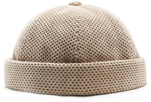 Sommarmössa topp docker keps utan visir brätte hattar dödskallemössa retro mössa hatt för män kvinnor vintage justerbar enfärgad bomull, BEIgE, 55-60cm Adjustable