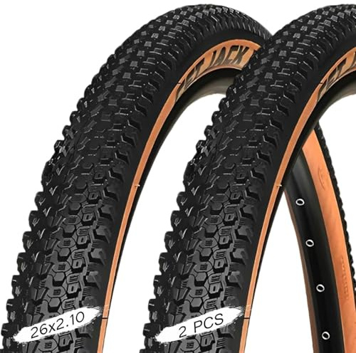 26 2.10 Däck 2st, MTB Däck 26X2.10, 26 X 2.10 Cykeldäck Cykeldäck 26 2.10 Brun Sidodesign, Tjockt Slitstarkt Halkfritt 26 2.1 Däck