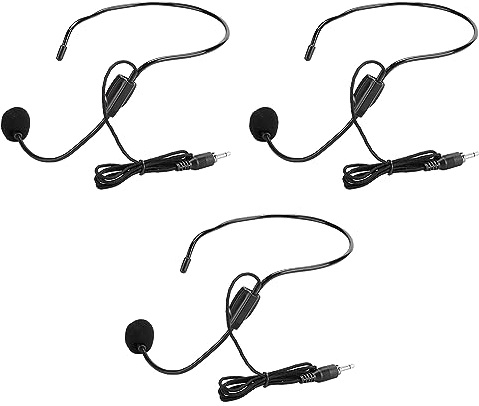 Decumeby ABS + Metallkabelhuvud Mikrofon Brusreducerande Funktion 3-pack Mikrofon för Shoppingguideguide