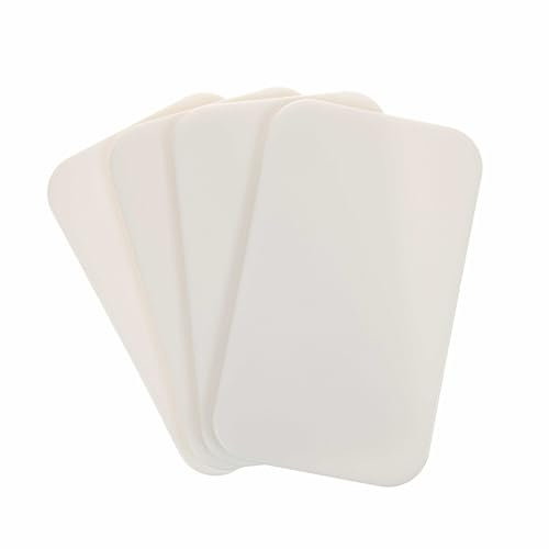 SIDCO Schneidebrett Kunststoff weiß 4 x Frühstücksbrettchen kleine Brettchen 25x15 cm