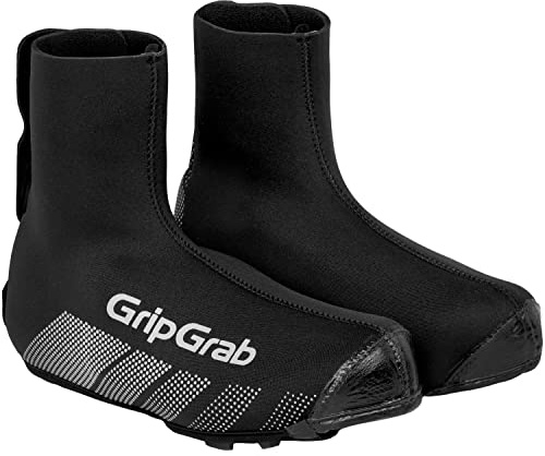 GripGrab RIDE Winter Neoprene Road Bike Overshoes Warm Cycling Shoe Covers | 4mm thick thermal windproof shoe protectors for winter road cycling, featuring adjustable closures and reflective details