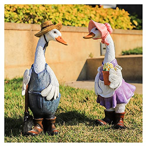 Uziqueif Polyresin Anatra - Decorazione da giardino - Figure Statuette Decorative da Resina Sintetica
