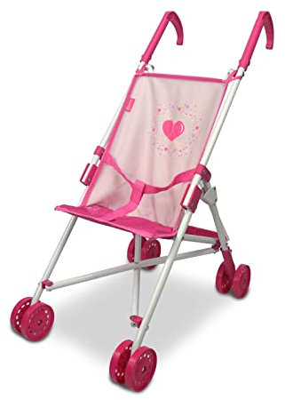Anivia Puppen Puppenwagen,Faltbarer Kinderwagen Spielzeug Mädchen Geschenk Puppenbuggy ab 2，3,4,Jahre 58 x 39 x 27 cm geeignete Puppen bis 18 Zoll - Rosa