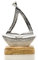 Logbuch-Verlag Segelboot Figur Silber Deko maritim Metall & Holz - Geschenk Schiff Boot zum Hinstellen 19 cm Symbol Hochzeit