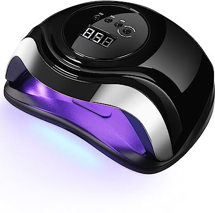 168W Nageltrockner Lampe,Aokyom UV LED Lampe für Nägel Nagellampe mit 10/30/60/99s Timer LCD Anzeige und Smart Sensor für Finger/Zehennagel und für Alle Gel Nagellack,Gelnägel,Shellac Schwarzes Silber