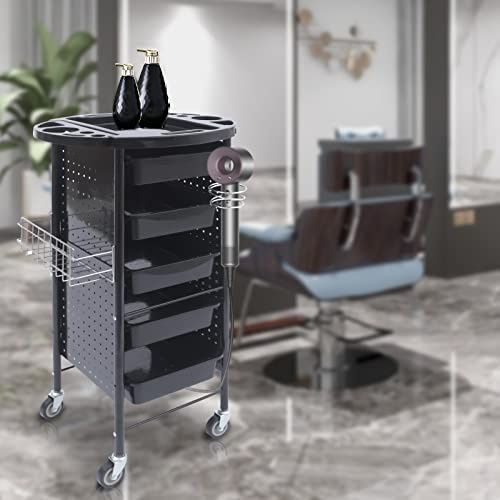 Shiyinge Carrello professionale per parrucchiere e saloni di bellezza - Carrello da lavoro con ruote per cosmetici e funzionamento - Impilabile