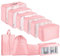 Koffer Organizer Set, 10 Stück Packing Cubes for Suitcase Travel Accessories Kofferorganizer Set Kleidertaschen Packwürfel Kosmetik Travel Organizer Packtaschen für Koffer (Rosa)
