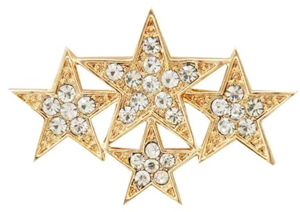 PACKOVE Épinglette Étoile Broches Strass Broche Fête des Mères Broche en émail Revers Strass Broche Or Broche en Alliage Brillant Broche Strass Stylo, Mittel, Métal, No Gemstone