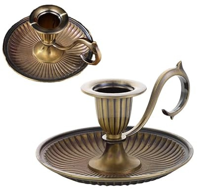 ieron Vintage Metal Pillar Candle Stick Holder Chamber Candle Stand for Wedding Dining