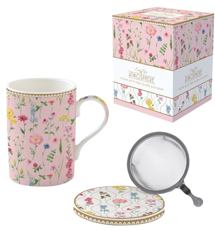 Easy Life - Caja de tejedor 35 CL de porcelana con filtro de acero inoxidable con tapa de manía New