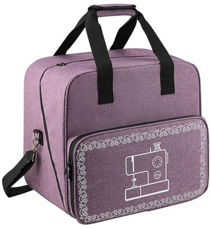 Bolsa para máquina de coser, bolsa para máquina de coser, bolsa de almacenamiento con correa de hombro ajustable y bolsillos para la mayoría de máquinas de coser y accesorios de costura, bolsa