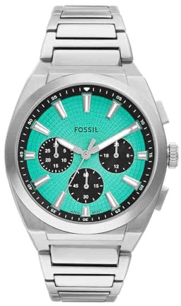 FOSSIL Everett Herrenuhr, Quarz-Chronographenwerk mit Edelstahl- oder Lederarmband