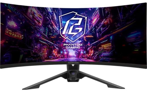 ASROCK PG34QRT2B Monitor, 34, VA WQHD (3440X1440), 180HZ, 4000:1,1MS,2HDMI+2DP+5USB3.2,WiFi,Speakers,Curved
