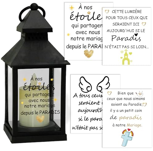 Conjunto decorativo para linterna de boda, 4 pegatinas conmemorativas, diseño de alas de ángel, corazón, cruz, mensaje en pegatina linterna recuerdo fallecido decoración de boda para pensamiento de
