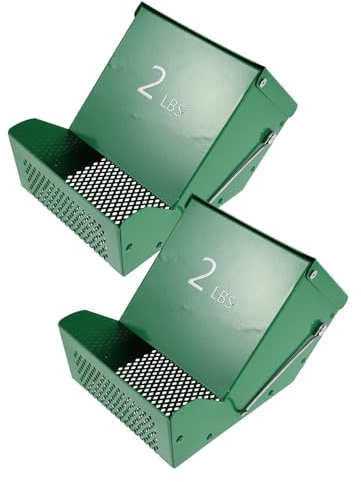 TOYANDONA Lot de 2 Set de Mangeoires Métalliques à Gravité avec Couvercle pour Petits Animaux Distributeur de Nourriture Résistant aux Morsures pour Lapins Cobayes et Chinchillas en