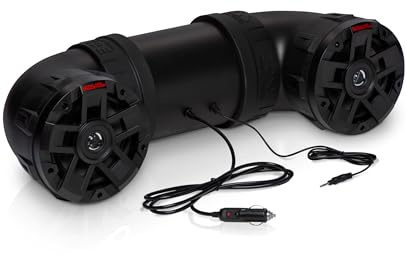 BOSS Audio Systems ATV6.5B ATV UTV Weatherproof Sound System - 6.5 Inch Speakers, 1.5 Inch Tweeters, Built-in Amplifier, Bluetooth, Easy Installation for 12V Vehicles