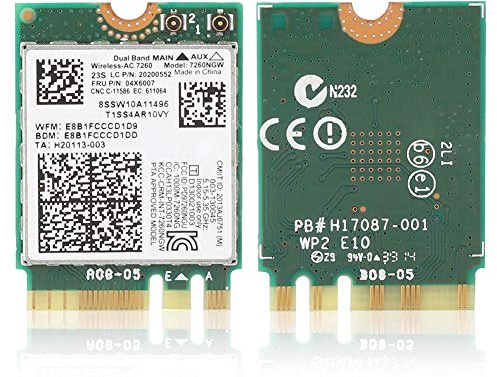 Scheda di Rete per Intel, Scheda di Rete Wireless a Doppia Frequenza per Intel 7260/AC 867 Mbps NGFF/M2 Scheda di Rete per Lenovo/ThinkPad