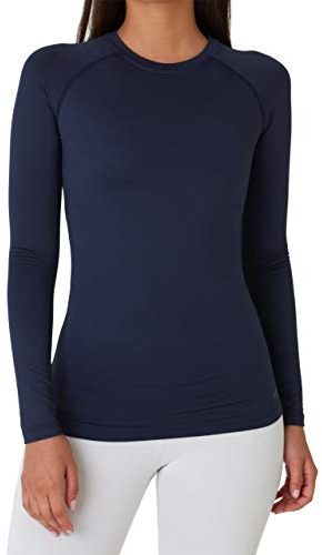 TCA Super Thermal Top Women - Ladies Thermal Vest - Thermals Womens - Ski Base Layer Women - Workout Tops for Cold Weather - Navy Eclipse, S