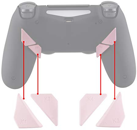 eXtremeRate K1 K2 K3 K4 Pulsanti Tasti Posteriori Pezzi di Ricambio per ps4 Controller Dawn Remap Kit-Rosa