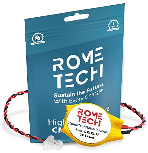 Rome Tech RTC CMOS Battery for HP Pavilion dm4-3050eb Laptop Backup BIOS CR2032 with 2 Pin Wire Cable
