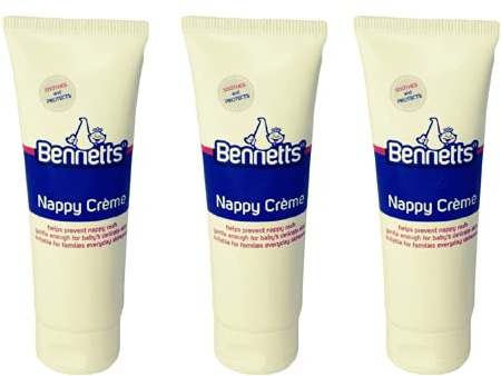 Bennetts Nappy Cream -Helps to prevent nappy rash and protect baby’s delicate skin-Gentle enough to use from birth, 75 ml, Pack of 3