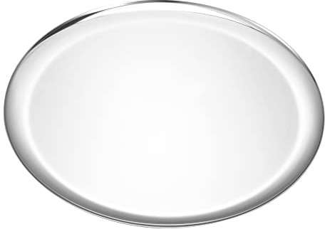 luvtree Silver Stainless Steel Tray,Round Jewelry Tray,Cosmetic Storage Tray,Service Tray,Decorative Trays,Multi-uses Storage Tray Organizer Plate(11.02inch)