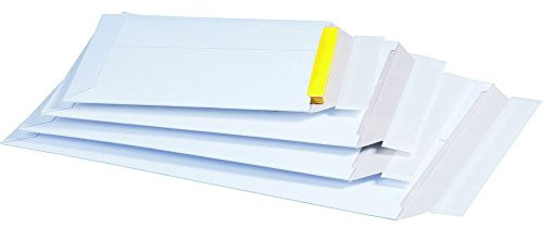 200 St. Versandtaschen DIN A4+ weiß Vollpappe Karton, Buchverpackung Umschlag Haftklebung Maxibrief Briefbox günstiger Sparversand Großbrief
