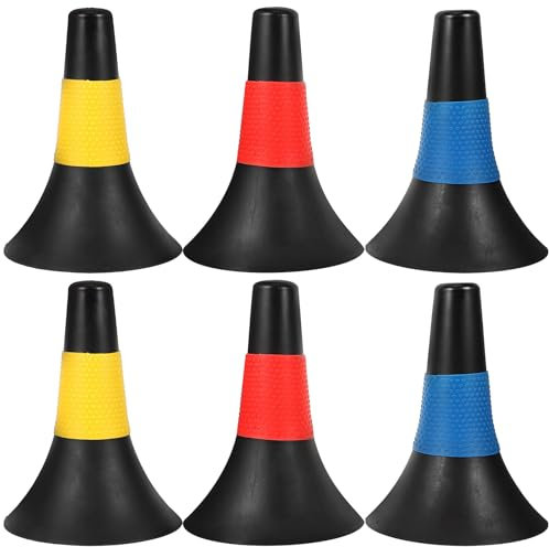INOOMP Fußball Markierungshütchen 6Er Set Aus Pe Kunststoff 9 Zoll Logo Kegel Für Training Und Spielfeld Agility Übung