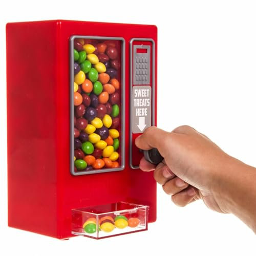 Candy Vending Machine For Kids - Classic Retro Design Sweets Holder & Dispenser Arcade Toy | Ideal For Desktops, Classrooms, Parties & Many More | Suitable For Gumballs, Candy’s & Sweets