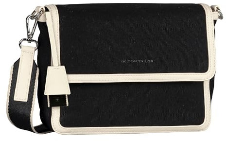 TOM TAILOR Suzi Damen Überschlagtasche Umhängetasche Mittelgroß Schwarz