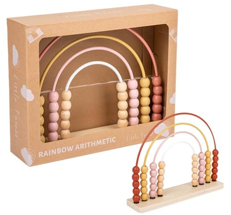 Lainiaoly Boulier en Bois Arc-enCiel PourEnfants, Cadre De Comptage Miniature, Boulier De Manipulation Mathématique Éducatif en Bois, Compteurs Éducatifs PourEnfants