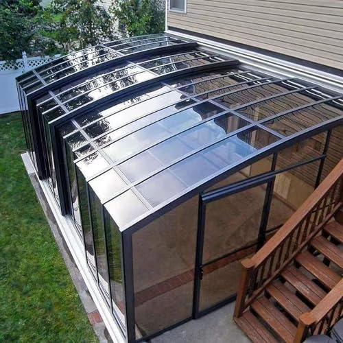Paneles de techo de policarbonato transparente, protección UV, revestimiento de techo impermeable para invernaderos, cocheras, toldos, tamaño personalizable de 1,5 mm de grosor, ideal para terrazas y