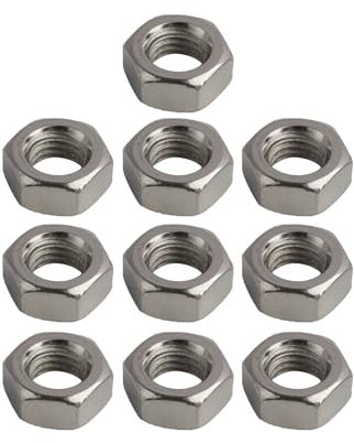 Écrou hexagonal de 6 mm de pouce,10 écrous inoxydables pour filetage de caméra,Fixations de haute qualité pour métal,bois et autres (M6)