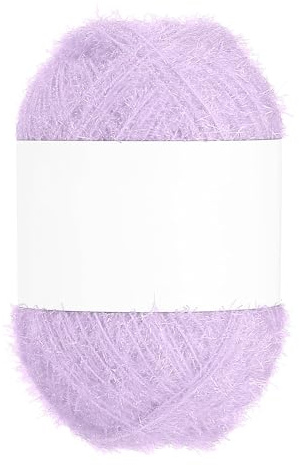 PATIKIL Hilo De Fregado De 218 Yardas, Hilo Brillante Poliéster De Fregado Con Brillos Para Trapos De Cocina Tejer Crochet Manta Alfombra Suéter Bufanda Sombrero, Lila Claro