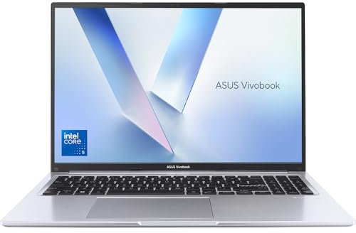 ASUS Vivobook 16 X1605VA Laptop | 16.0 WUXGA 16:10 Screen | Intel Core 5-120U | 16GB RAM | 512GB PCIe SSD | Windows 11 | Silver