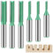LOMUG Lot de 6 fraises à rainurer à tige pour le travail du bois en 3 mm, 4 mm, 5 mm, 6 mm, 7 mm, 8 mm, en métal dur, idéal pour les défonceuses et les travaux de fraisage précis du bois, fraises de