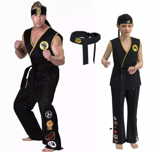 Svart Karate Daniel Larusso Uniform, Svart, Kids 140-150