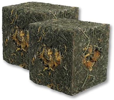 Rosewood Naturals I Love Hay Forage Cube, Small Animal Treat and Gnaw Toy for Rabbits, Guinea Pigs, Chinchillas, Degus, Hamsters, Gerbils, Mice and Rats - Medium (Pack of 2)