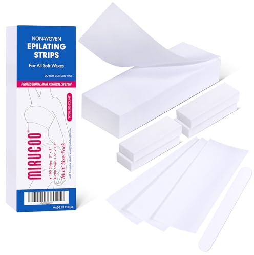 Mirucoo Salon Quality Non-woven Wax Strips for Body and Facial Hair Removal Multi Size Pack (300)