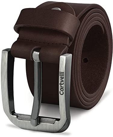 Cartvelli Cintura uomo in pelle premium Made in Germany con confezione regalo - cintura in vera pelle 40mm Marrone Scuro 130